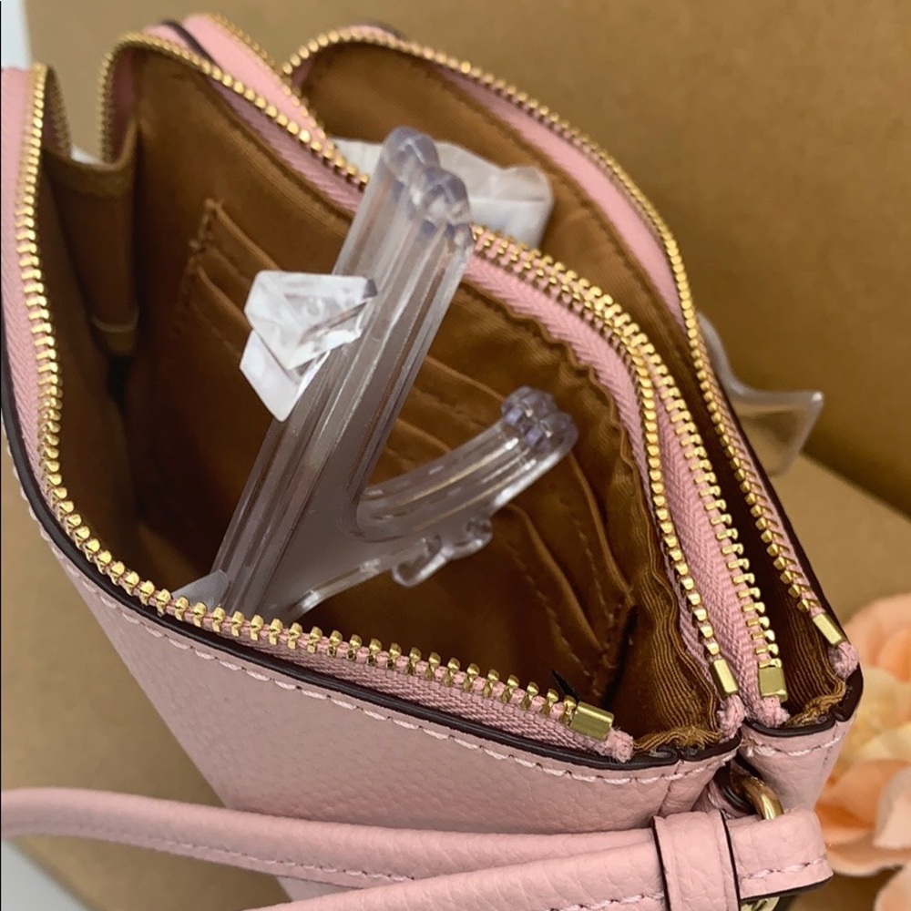 COACH Double Zip Wallet Im Gold/blossom - Picture 7 of 16